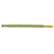 Dog Collar -Yellow w/ Swarovski crystals & glass cabochons - 3/4" wide - SIZE: 14"