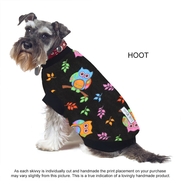 Dog Skivvy -  Hoot: polar fleece: made in Australia