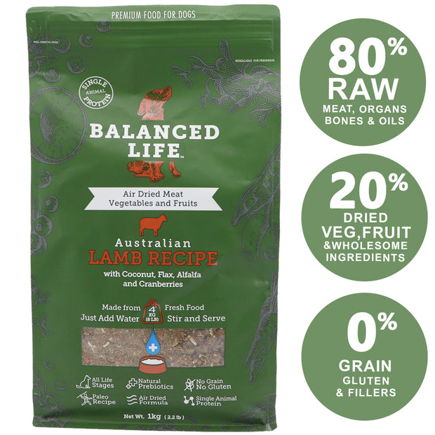 Balanced Life - Australian Lamb rehydrate Dog food