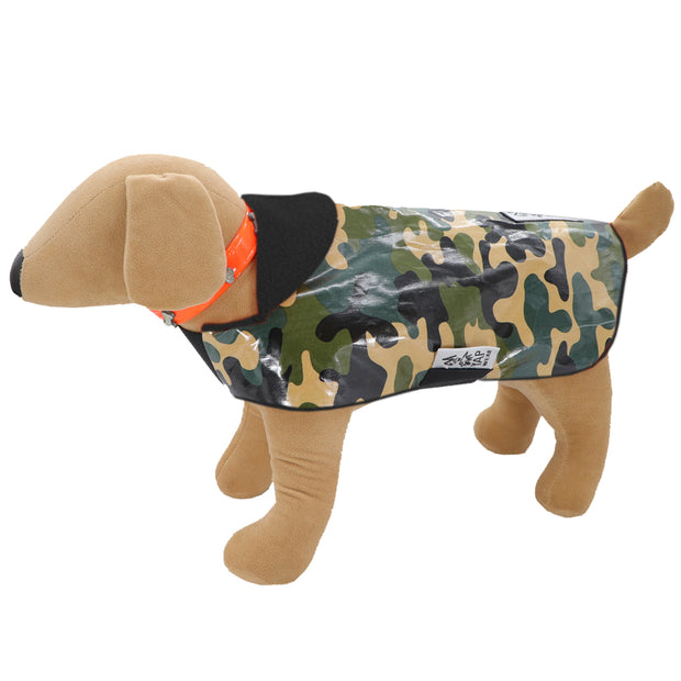 Camouflage print waterproof Dogcoat - w/ black lining