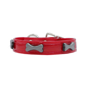 Red Hydro waterproof collar with Bones - SIZE 16" ONLY