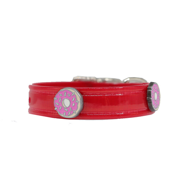 Red Hydro waterproof collar with Donuts - SIZE 14" ONLY