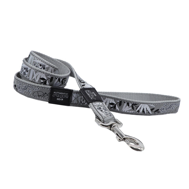 Woven Dog Leash - Grey/silver