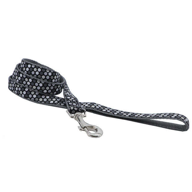 Woven Dog Leash -  Charcoal spotted