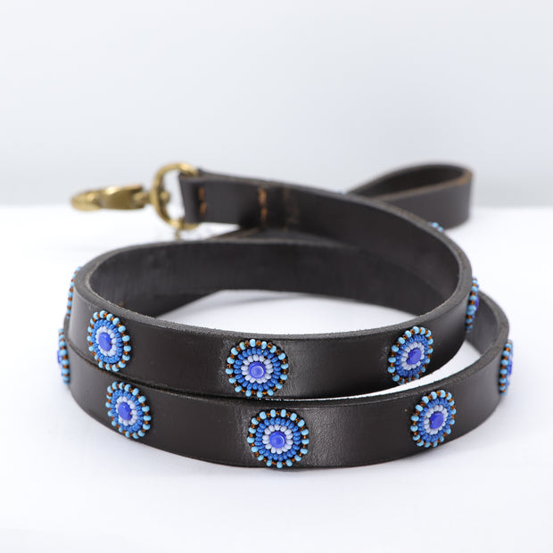Leather Dog Leash - Handrafted in Africa - Circles