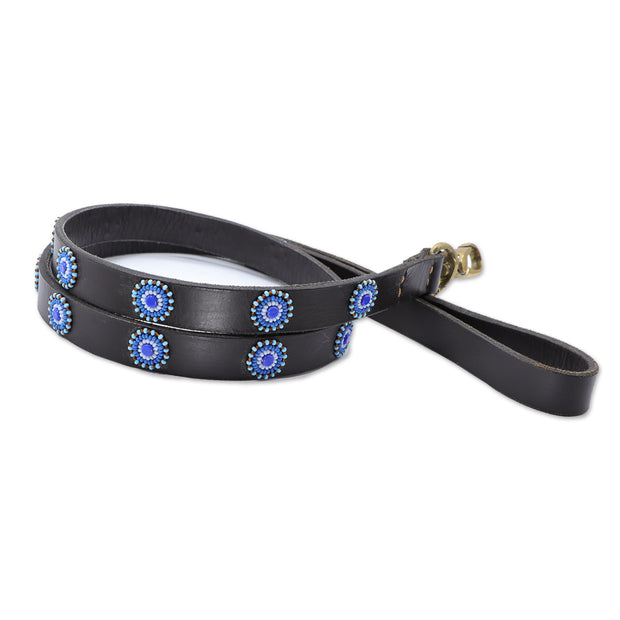 Leather Dog Leash - Handrafted in Africa - Circles