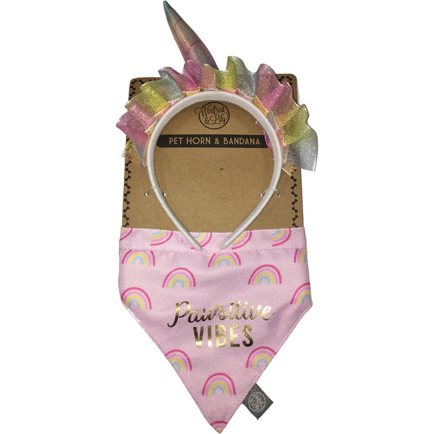 Pawsitive Vibes - Bandana and Pet horn