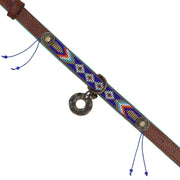 Leather dog collar: - Blue & jade beaded - Yap Wear Store Albert Park | Pet Boutique