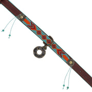 Leather dog collar:  Jade & orange beaded - Yap Wear Store Albert Park | Pet Boutique