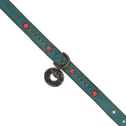 Leather dog collar: jade w/ decorative stitching - Yap Wear Store Albert Park | Pet Boutique