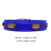 Blue Hydro waterproof collar with Hotdogs - Yap Wear Store Albert Park | Pet Boutique