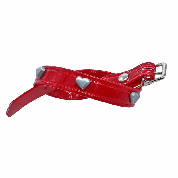 Red Hydro waterproof collar with Hearts - Yap Wear Store Albert Park | Pet Boutique