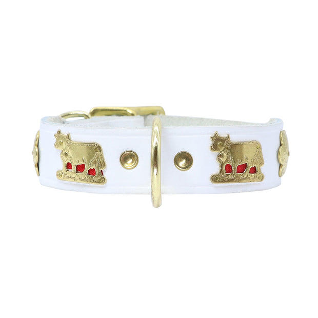 Swiss leather dog collar MEDIUM - Handmade in Switzerland