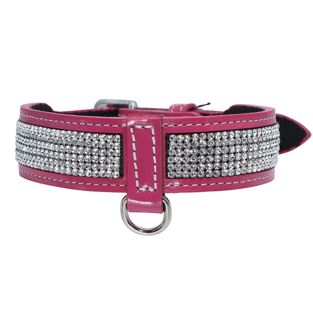 Dog Collar - Pink with Swarovski crystal band