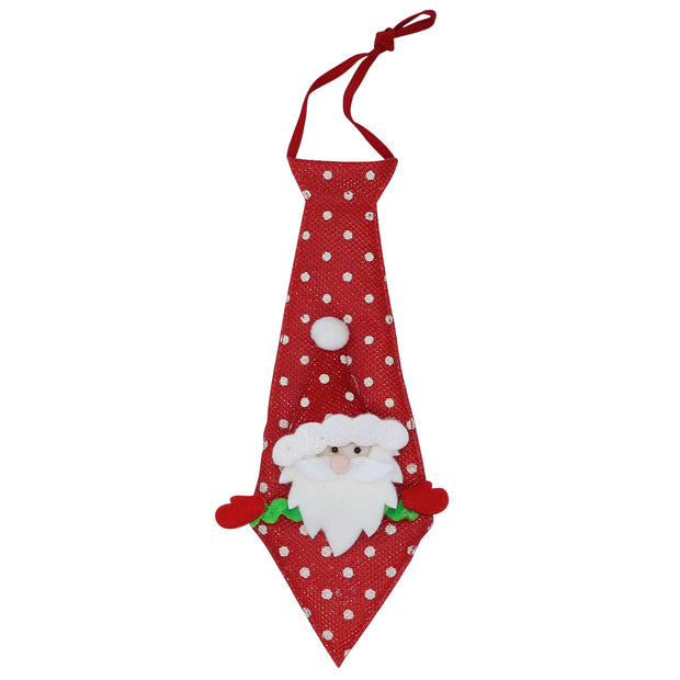 Dog’s Christmas Necktie - Hugging Santa