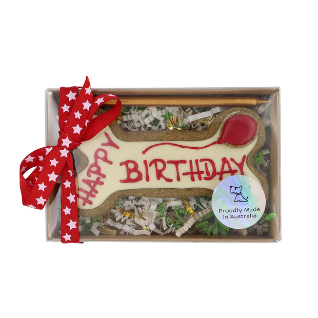 Happy Birthday Dog Biscuit: gift boxed - Yap Wear Store Albert Park | Pet Boutique