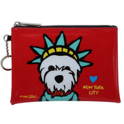 Marc Tetro zip pouch - Westie NYC Liberty | Medium