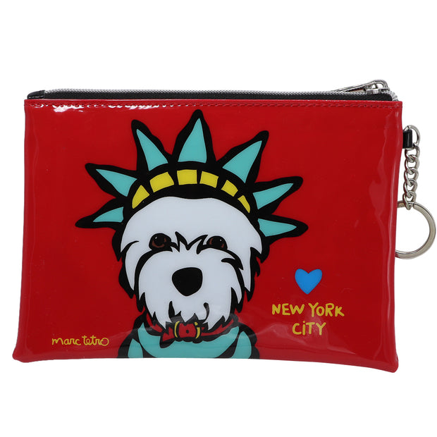 Marc Tetro zip pouch - Westie NYC Liberty | Medium