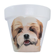 Shih Tzu - Handcrafted Flower Pot | White - PICK UP INSTORE ONLY