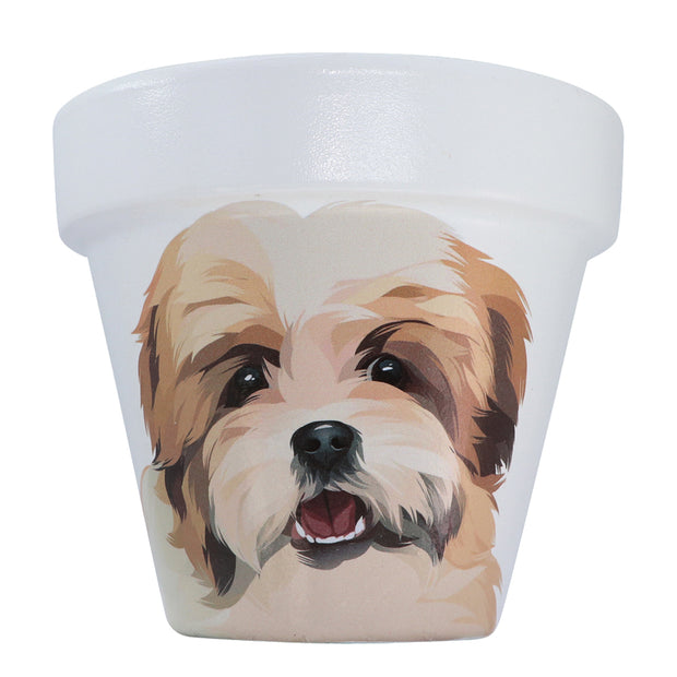 Shih Tzu - Handcrafted Flower Pot | White - PICK UP INSTORE ONLY