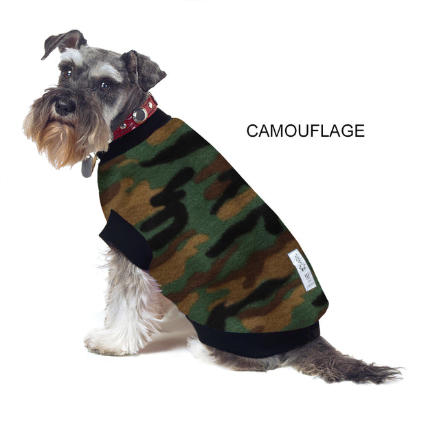 Dog Skivvy - Camouflage Print: anti-pill polar fleece - Yap Wear Store Albert Park | Pet Boutique