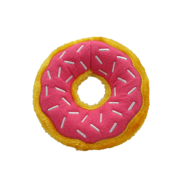 Squeaky 'Mini' donut dog toy - Pink