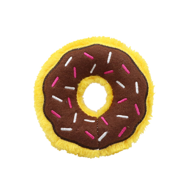 Squeaky 'Mini' donut dog toy - Chocolate