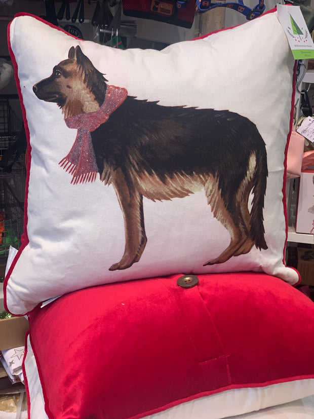 German Shepherd Christmas Cushion