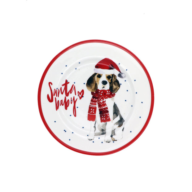 Small porcelain plate - Santa Baby - Yap Wear Store Albert Park | Pet Boutique