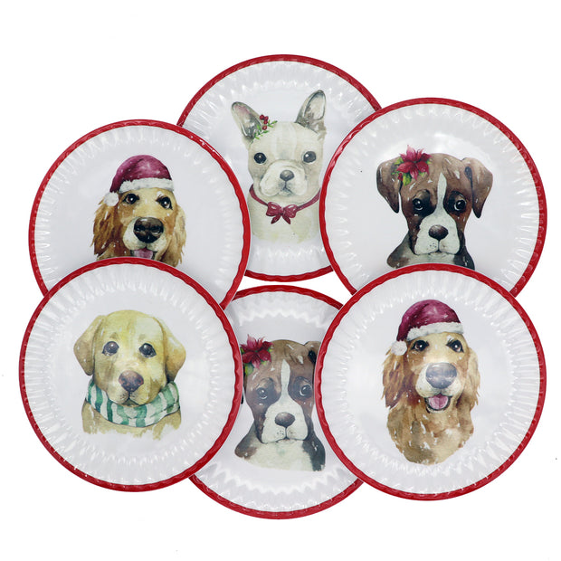 Christmas plates - Set of 6 Dinner Plates - Yap Wear Store Albert Park | Pet Boutique