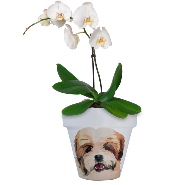 Shih Tzu - Handcrafted Flower Pot | White - PICK UP INSTORE ONLY
