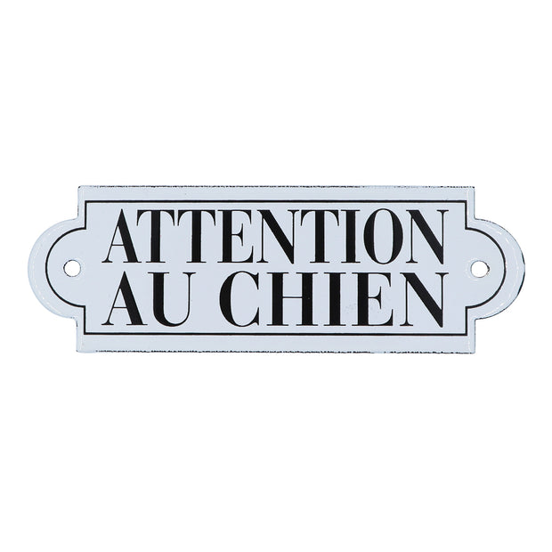Dog French enamel plaque - Attention Au Chien - Yap Wear Store Albert Park | Pet Boutique