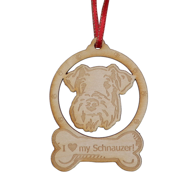 I love my Schnauzer - laser handmade Christmas ornament - Yap Wear Store Albert Park | Pet Boutique